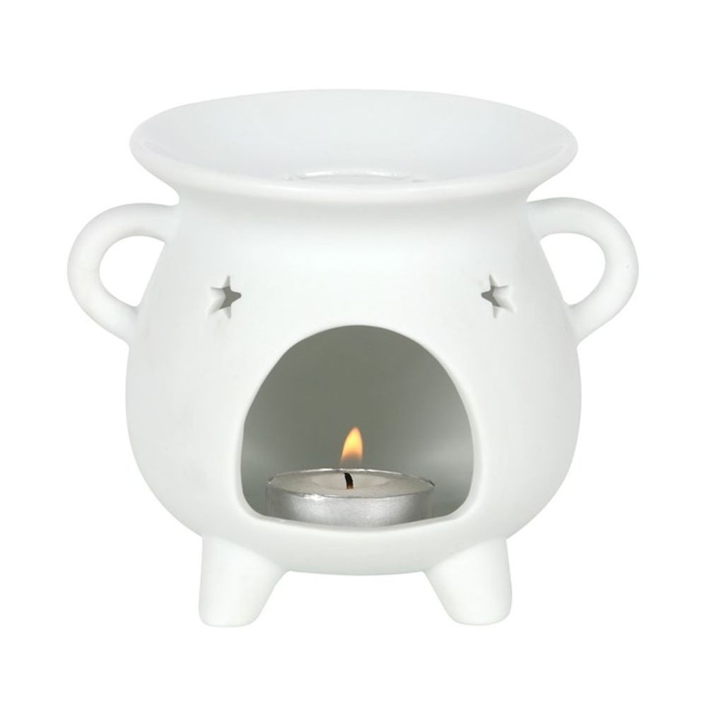 White Pentagram Cauldron Oil Burner