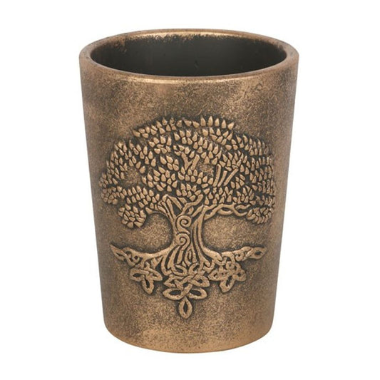 Tree of Life Bronze Terracotta Plant Pot by Lisa Parker